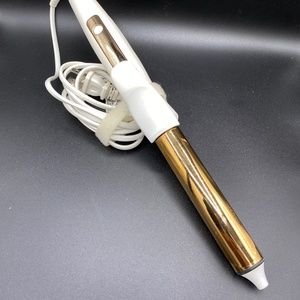 Kristin Ess 1" Curling Iron.  Digital, 4 temps, auto. White, Gold.  Pre-loved.